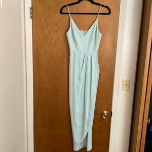 Long aqua formal dress